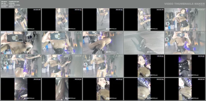 Selfie Video In A Latex Corset And Latex Catsuit - SOPHIE ELODIE / SOPHIE MARTIN - MP4