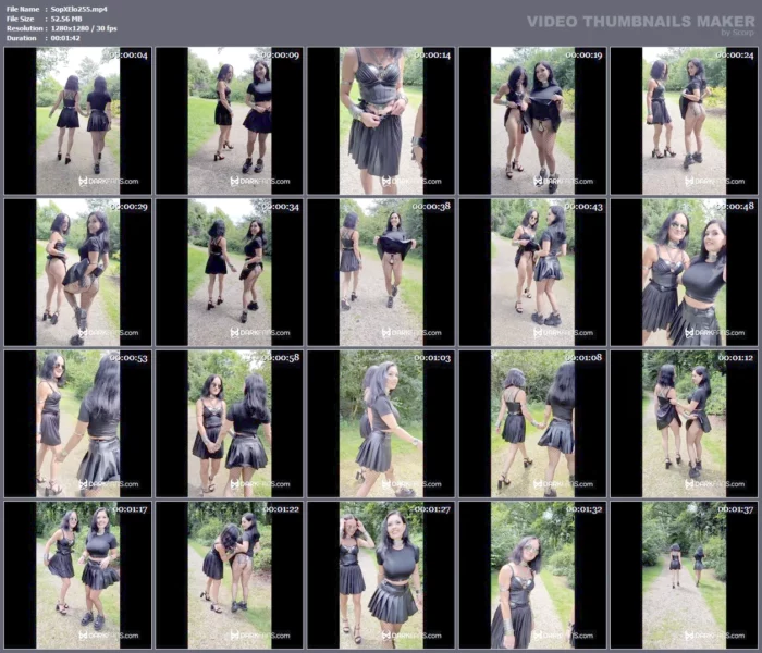 Double-Time In The Park, In A Kinky Outfit And A Chastity Belt - SOPHIE ELODIE / SOPHIE MARTIN - MP4