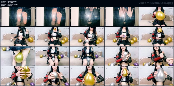 Tifa Lockhart From Final Fantasy Talks Dirty, Blows Balloons And Pops Them With Her Strong Hands - SPOOKY BOOGIE - MP4