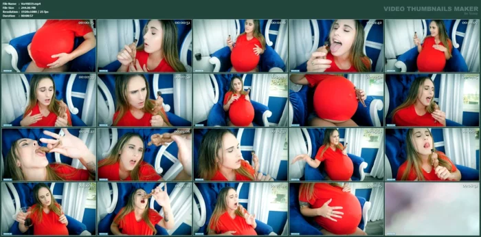 Akira Shell In Scene: Bloated Belly Burper - VORE VIXENS - MP4