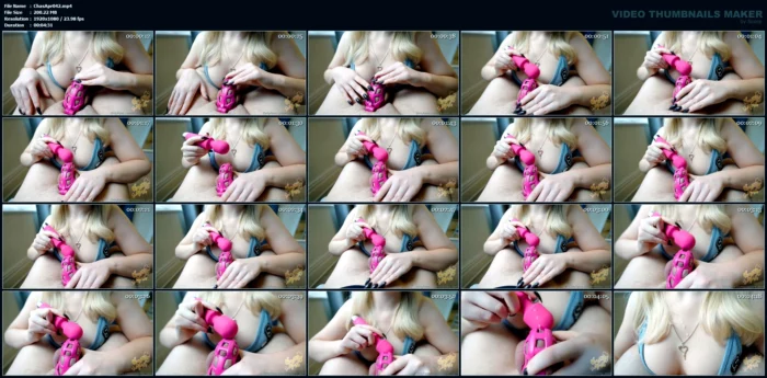 Valentine's Caged Milking - CHASTITY APRIL / GODDESS APRIL - MP4