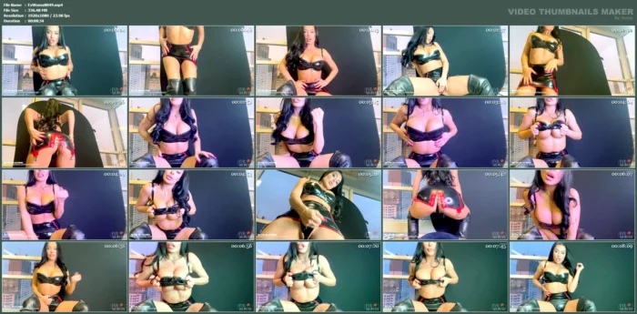 Joi And Cei In Latex - EVIL WOMAN / FCHDOMMES / FETISH CHATEAU DOMMES - MP4