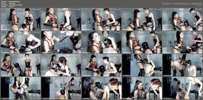 Strap-On Mouthfucking By Two Dommes - EVIL WOMAN / FCHDOMMES / FETISH CHATEAU DOMMES - MP4