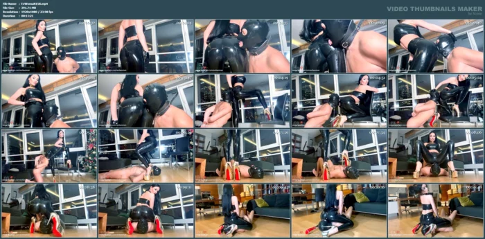 Face Sitting Heaven In Tight Leather Leggings - EVIL WOMAN / FCHDOMMES / FETISH CHATEAU DOMMES - MP4