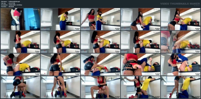 Pegging Surprise For Plumber - EVIL WOMAN / FCHDOMMES / FETISH CHATEAU DOMMES - MP4