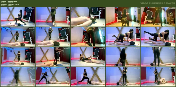 Gym Training In Femdom Way - EVIL WOMAN / FCHDOMMES / FETISH CHATEAU DOMMES - MP4