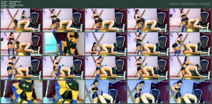 Strap-On Fucking On The Bench - EVIL WOMAN / FCHDOMMES / FETISH CHATEAU DOMMES - MP4