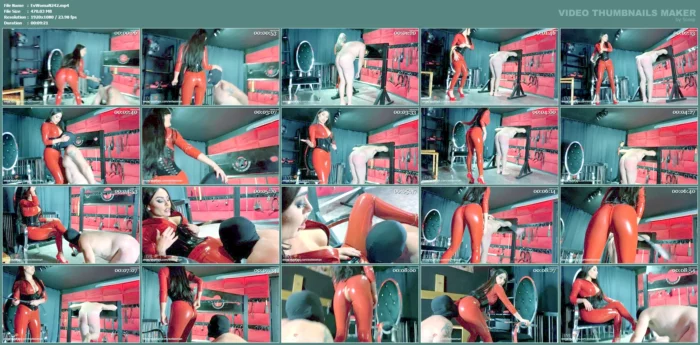 Corporal Punishment And Latex Worship - EVIL WOMAN / FCHDOMMES / FETISH CHATEAU DOMMES - MP4