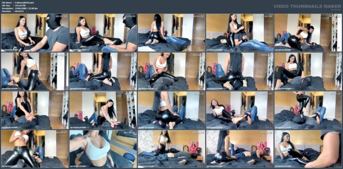 Femdom Punishment In Leather Leggings - EVIL WOMAN / FCHDOMMES / FETISH CHATEAU DOMMES - MP4