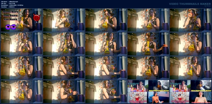 Bong Rips For Dark Elf Alice - ALICE RED - MP4