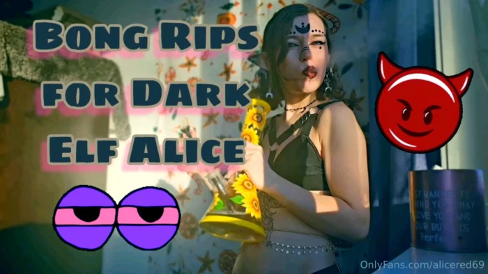 Bong Rips For Dark Elf Alice - ALICE RED - MP4