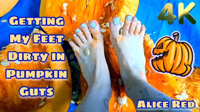 Getting My Feet Dirty In Pumpkin Guts - ALICE RED - MP4