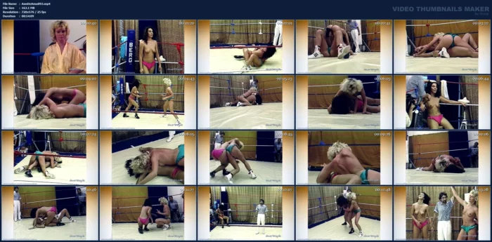 Hairy Deria From Türkiye Wrestles Against Blonde Crys - ANNDEES AMAZONS - MP4