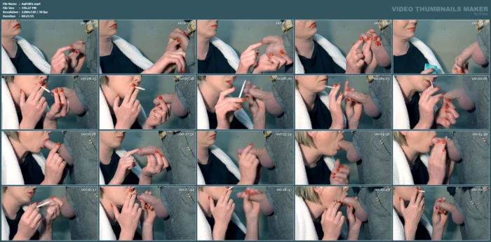 Amateur Milf Smoke Two Cigarettes And Foreskin Playing Blow With Cum In Mouth - AQUA POLA / CYNTIA CYMES - MP4