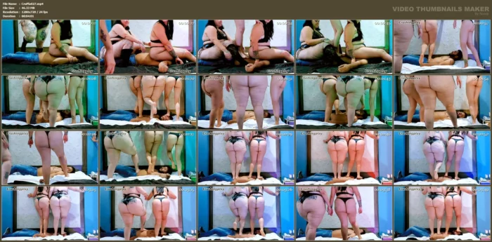 Andy Combines The Weight Of Her Friends To Crush Her Slave, Watch Him Suffer The Weight! - CRUSHINGPLAY - MP4