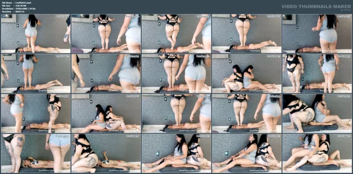 Andy Stomps And Crushes With Over 120kg And Miss Dulli Helps By Adding An Extra 80kg - CRUSHINGPLAY - MP4
