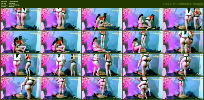 Two Girls JOIn Their Weight To Strongly Crush Their Slave - CRUSHINGPLAY - MP4