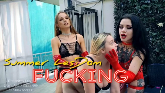 Rough Summer Lesdom Fucking At The Terrace - DEMONESS LUNA - MP4