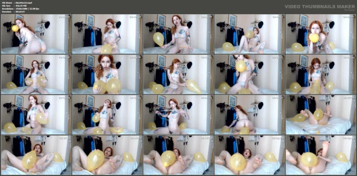Humping & Popping Balloons + Cumming - DIOSA MORELLI / FEDORA MORELLI FETISH QUEEN - MP4
