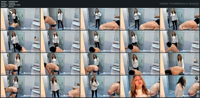 Bathroom Cleaning Spank - DOMINA GHALIA / MISTRESS GHALIA CASERO - MP4