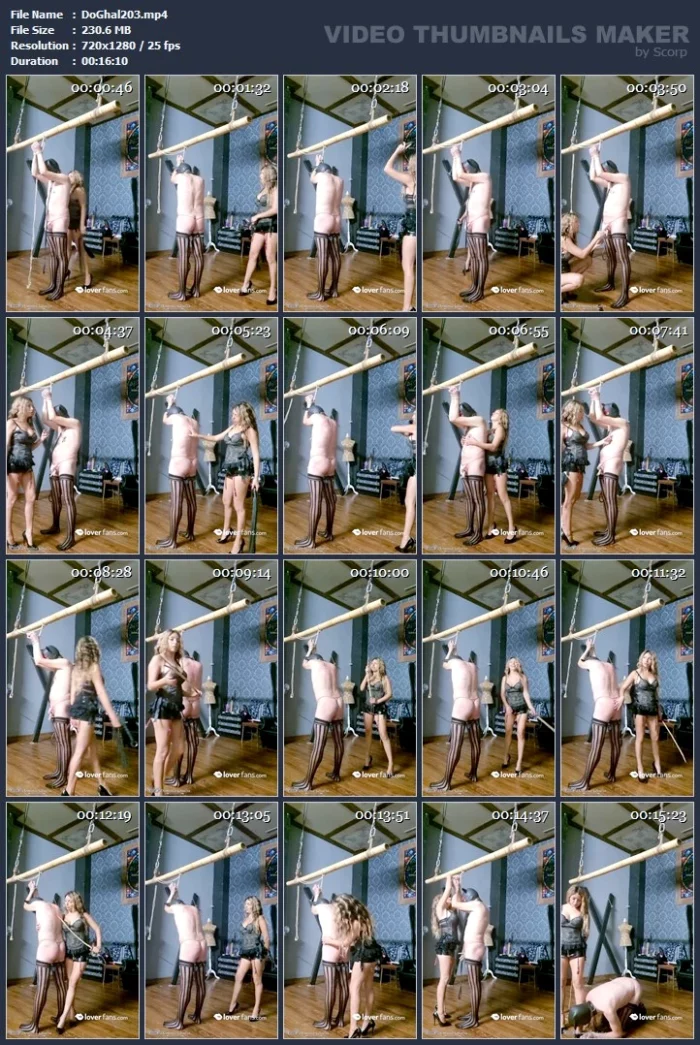 Whipping My Slave With Different Instruments, Flogger, Whip, Hand, Cane, Ball Clamps, Nipple Clamps - DOMINA GHALIA / MISTRESS GHALIA CASERO - MP4