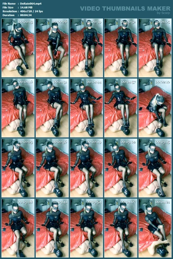 Look At This Pathetic Pig Licking My Shoes When I Come In From The Street - DOMINA RAIXEL - MP4