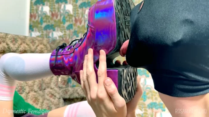 Purple Boots Worshipped - DOMESTIC FEMDOM / EYEMBLACKSHEEP - MP4