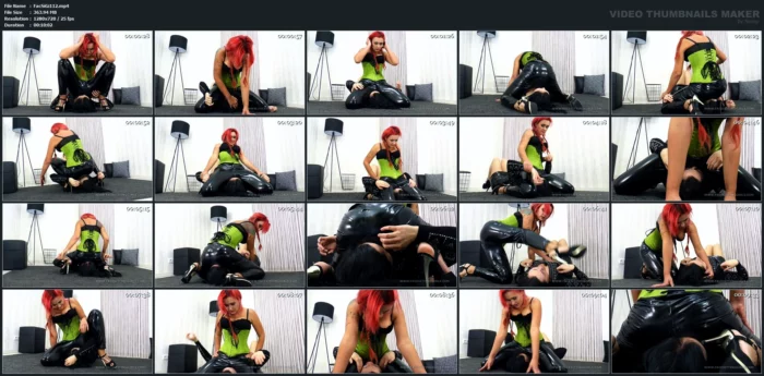Facesitting In Vinyl Pants - Mistress Roxana - FACESITTINGGIRLS - MP4