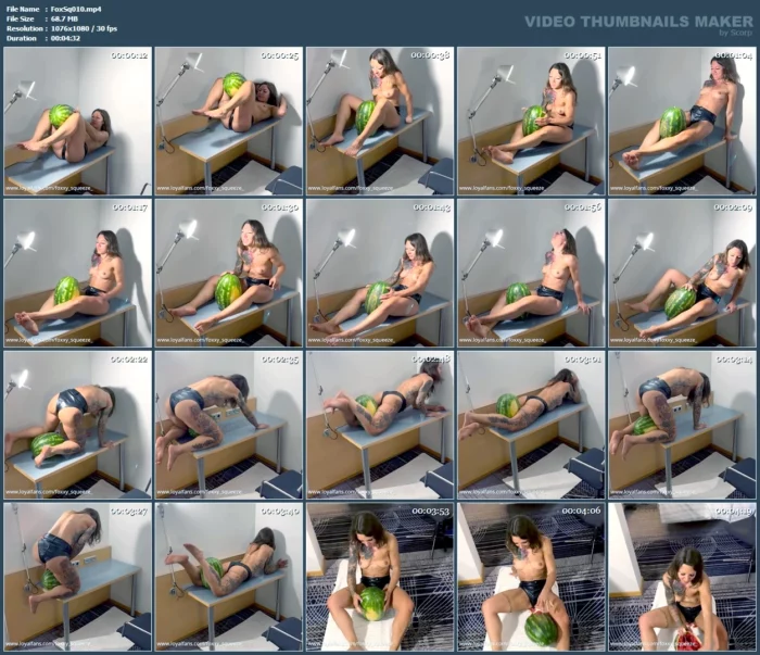 Crushing A Watermelon - FOXXY SQUEEZE - MP4
