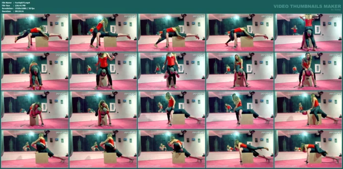 Foxxy's Scissors & Domination In Black Leather Leggings - FOXXY SQUEEZE - MP4