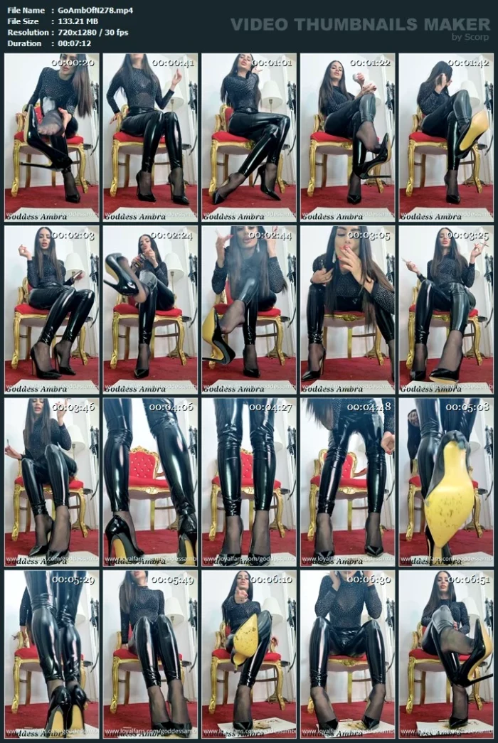 Your Weakness For My Nylon Feet Is Melting That Brain Of Yours - GODDESS AMBRA - MP4