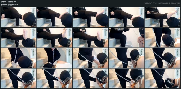 I Made My Slave Lick And Sniff My Feet On The Stairs - GODDESS MERVE - MP4