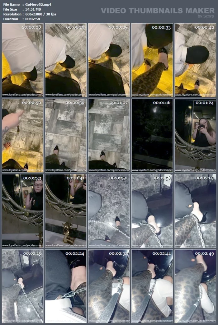 Obey Me! Cleaning My Shiny Black High Heels On The Black Toilet Seat - GODDESS MERVE - MP4
