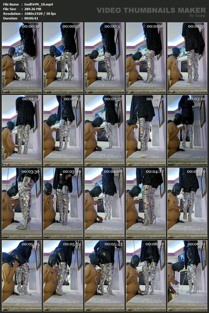 CBT With Pointy Silver Boots - GODDESS FIRE - MP4