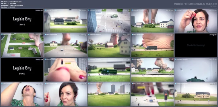 Giantess - Leyla's City Parts 1 & 2 - GODDESS LEYLA HARDY - MP4