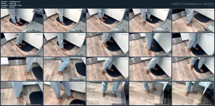 Barefoot In The Kitchen - GODDESS MIMI FEET - MP4