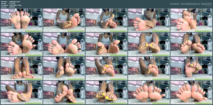 Cum To My Yellow Toes Part II - GODDESS MIMI FEET - MP4