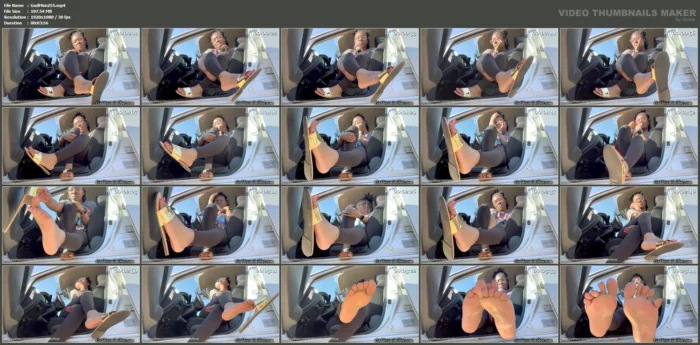 Public Sandal Play In The Car! - GODDESS MIMI FEET - MP4