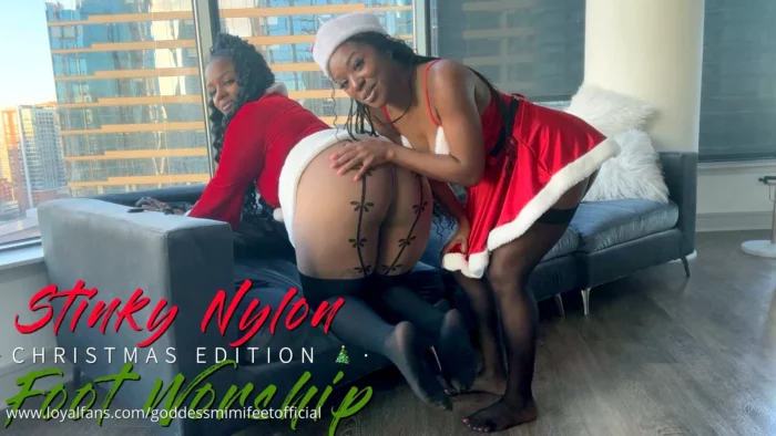 Santas Step-Sisters Nylon JOI - GODDESS MIMI FEET - MP4