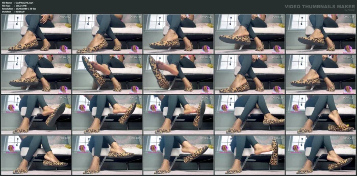Shoe Play In My Leopard Print Flats! - GODDESS MIMI FEET - MP4