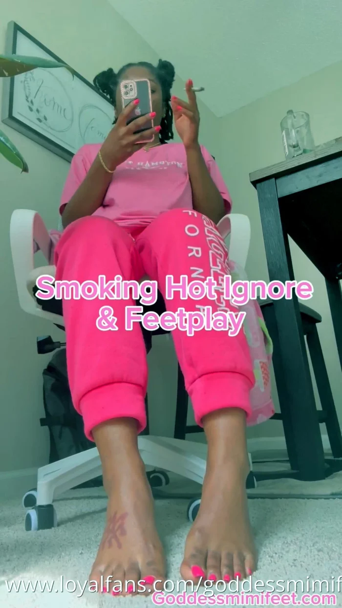 Smoking Hot Ignore & Feet Play - GODDESS MIMI FEET - MP4