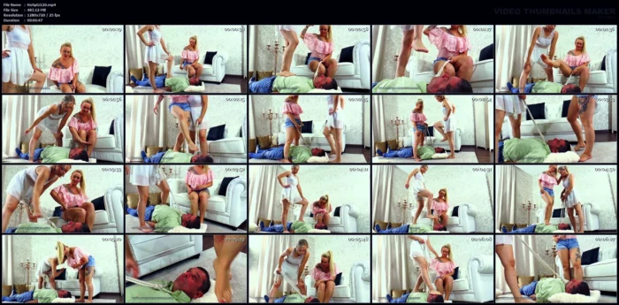Load Test For His Slave Face - Queen Hanna, Mistress Jane - HOT SPANKING GIRLS / BOSS GIRLS PRODUCTIONS - MP4