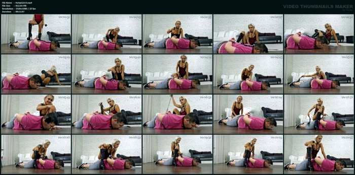 Slave Used As An Entertainment Object - Mistress Roxana - HOT SPANKING GIRLS / BOSS GIRLS PRODUCTIONS - MP4