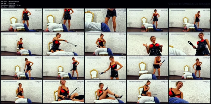 Spanked His Ass - Mistress Anna - HOT SPANKING GIRLS / BOSS GIRLS PRODUCTIONS - MP4