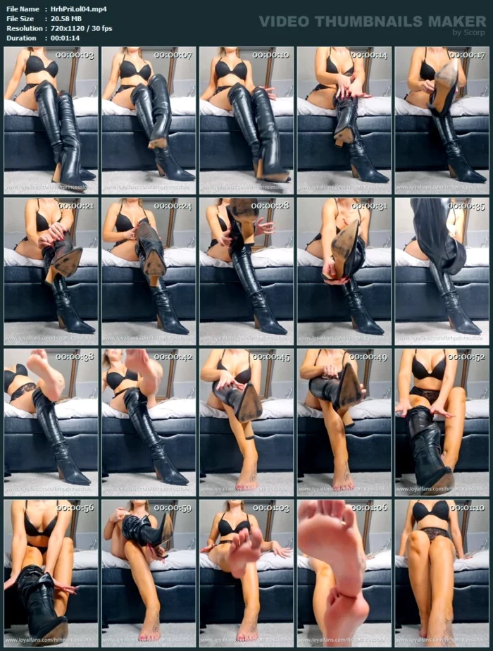 ASMR Removal Of My Leather Boots - HRH PRINCESS LOLA - MP4