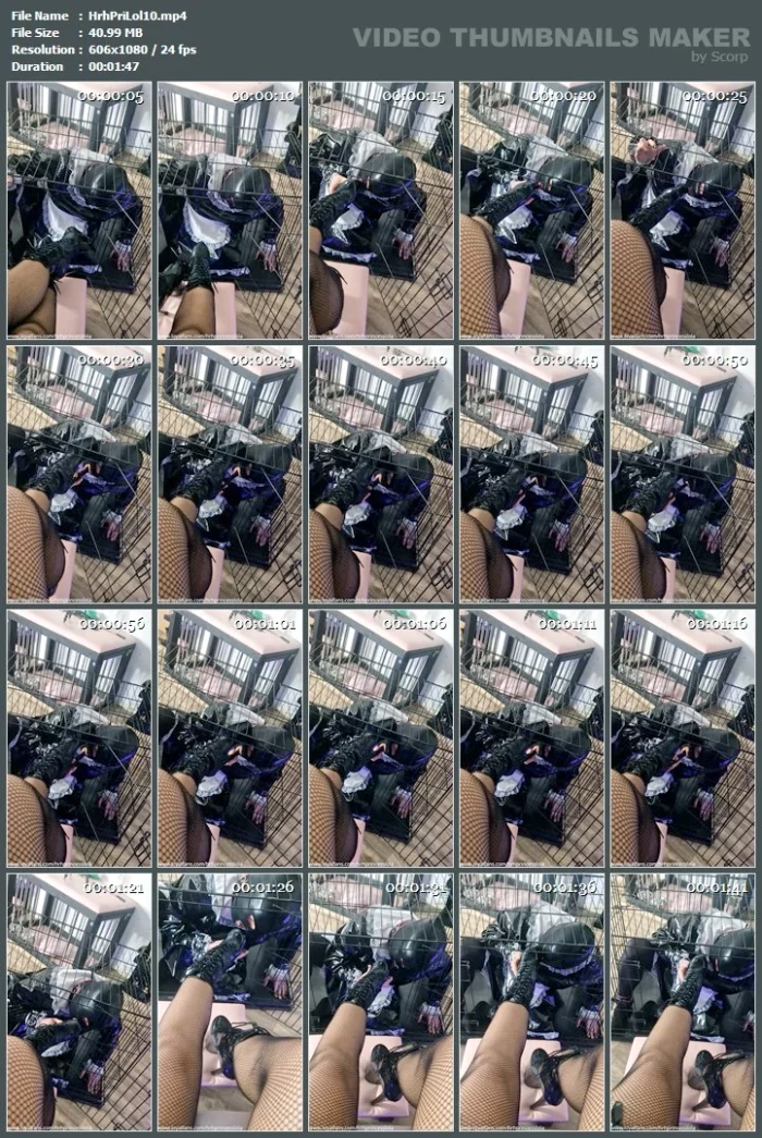 Cage Confinement And Boot Worship - HRH PRINCESS LOLA - MP4