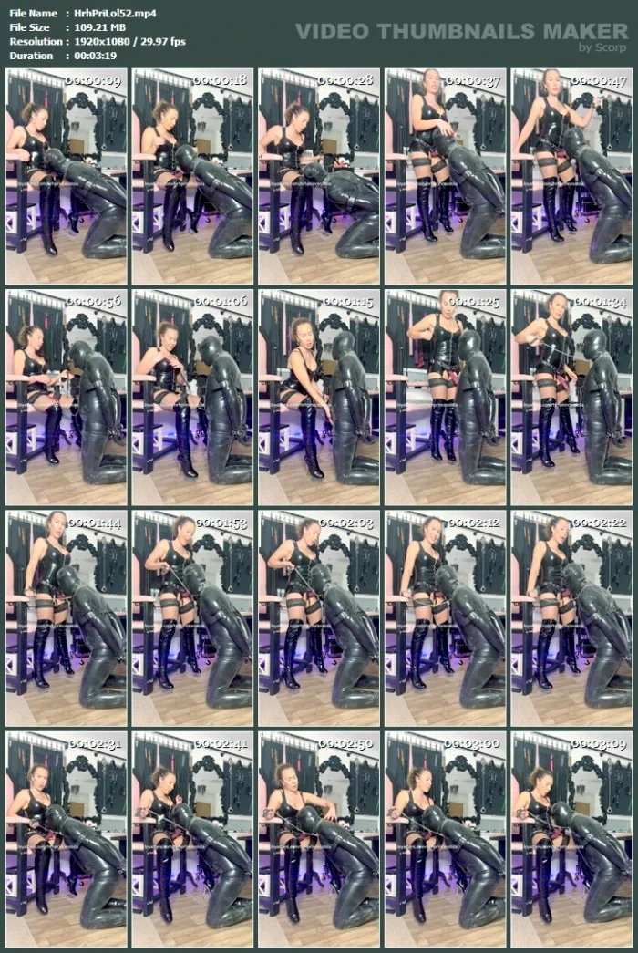 My Latex Slave Was Restrained And Made To Suck My Strap On - HRH PRINCESS LOLA - MP4