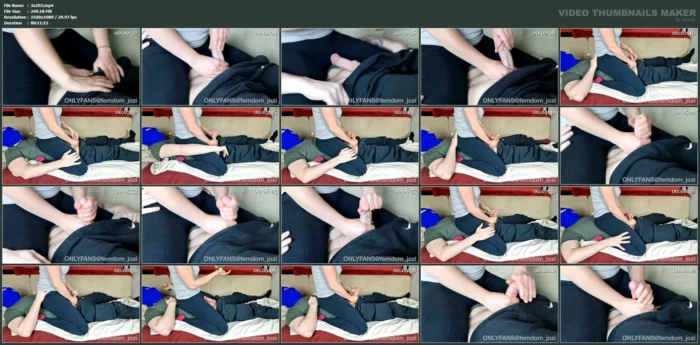 Amateur Edging Handjob With Massive Cumshot And Post Cum Handjob - JOZI - MP4