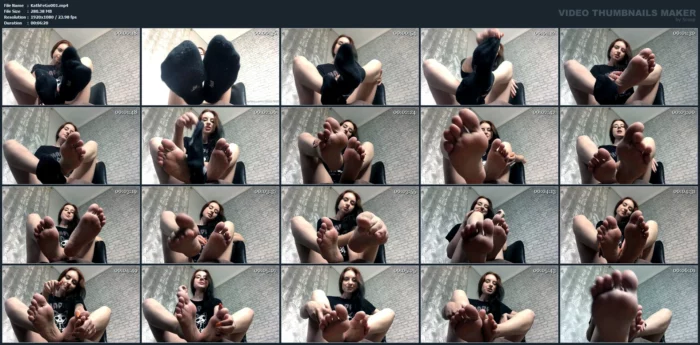 All What You Are Allowed To Do Is Chew And Masturbate On My Socks - KATHRYNNE FEET GODDESS / MISS KATRIN - MP4