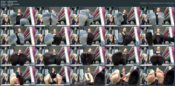 Smelly Socks And Pantyhose! - KATHRYNNE FEET GODDESS / MISS KATRIN - MP4